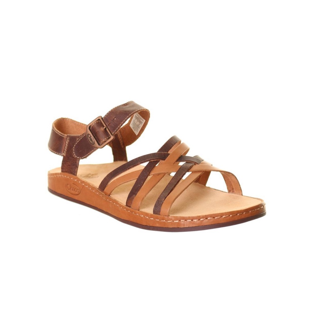 Chaco Fallon Leather Sandals Women’s Sz 9 Outdoor Trail Strappy Toasted Brown